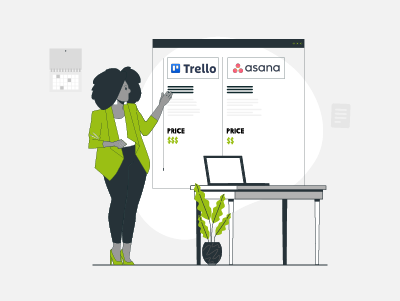 Asana vs Trello Feature and Pricing Comparison Infographic